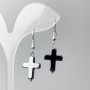 Kolczyki z hematitu w kształcie krzyża, średnica 14×19 mm, długość 39 mm