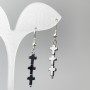 Kolczyki hematytowe w kształcie krzyży, średnica 6,5×26 mm, długość 47 mm