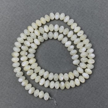 Koraliki z masy perłowej, naturalnego kamienia, w kształcie rondla, średnica 6×4 mm, długość około 40 cm, na żyłce jubilerskiej