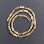 Koraliki z beżu perłowego, cylindryczne, 5×10 mm, długość 40 cm, na żyłce