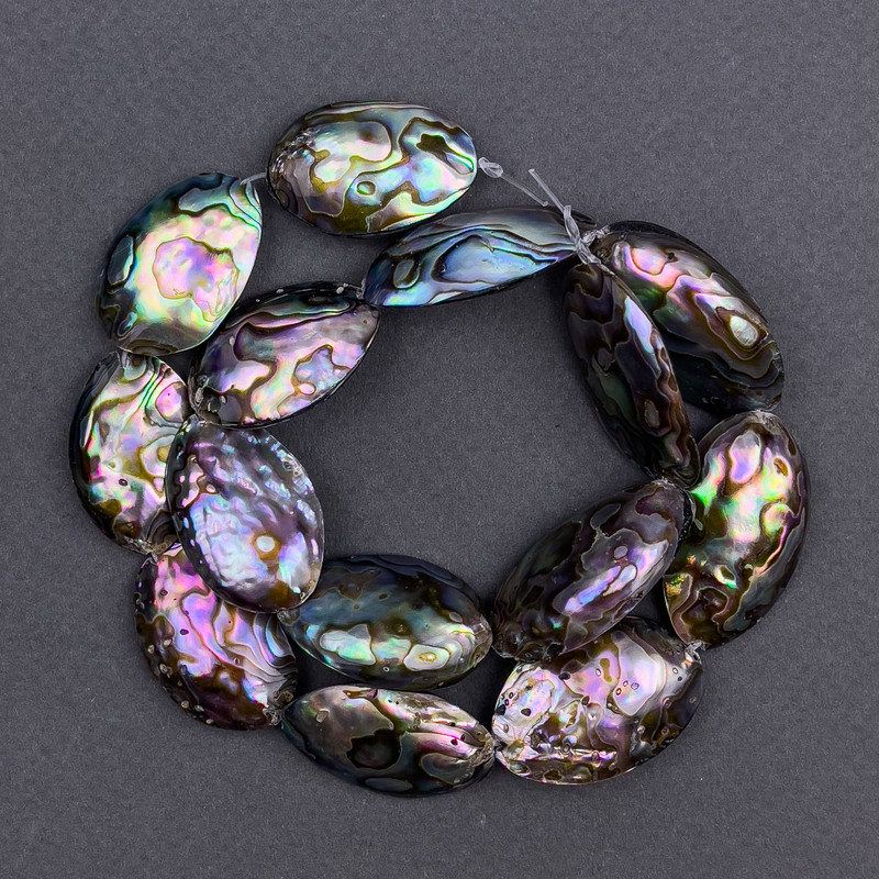 Koraliki chalcedon naturalny owal duplet, średnica 17×28 mm, długość ±39 cm na nitce jubilerskiej