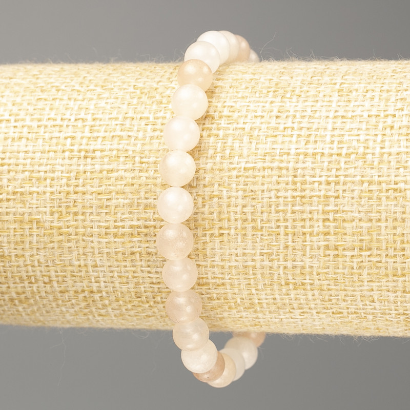 Bransoletka z selenitu z sztucznego akrylu, gładka kuleczka, średnica około 6,5 mm, długość 18 cm (elastyczna baza stretch)