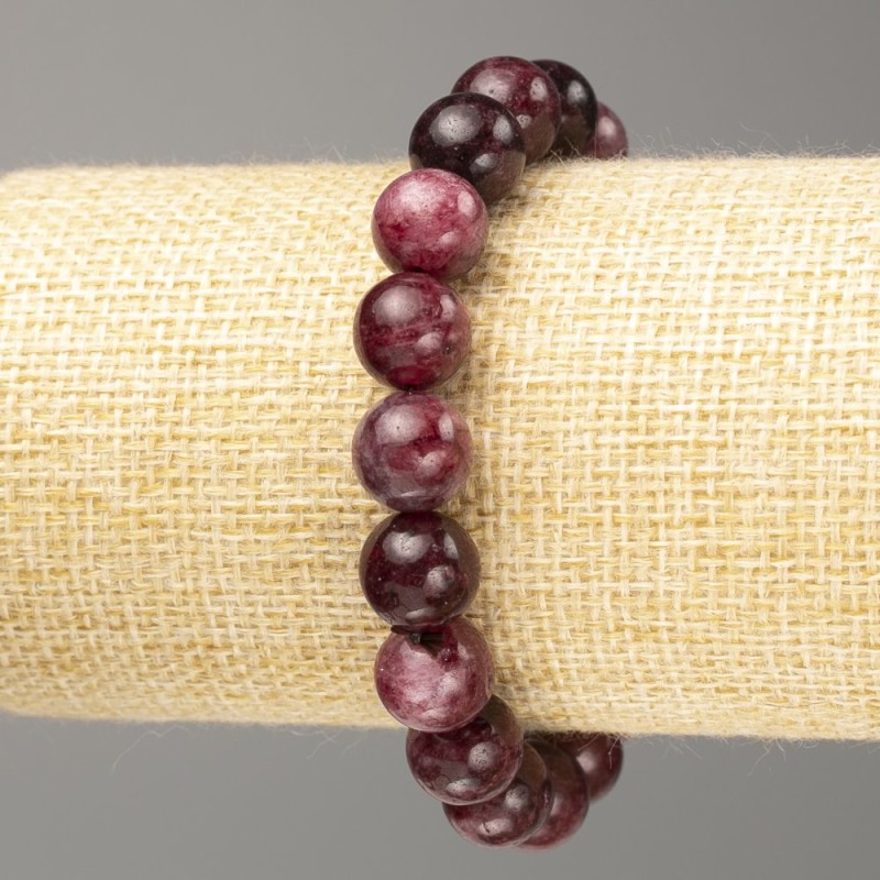 Bransoletka z granatu - naturalny kamień, gładka kulka, średnica 10 mm, długość 18 cm (na elastycznej gumce)