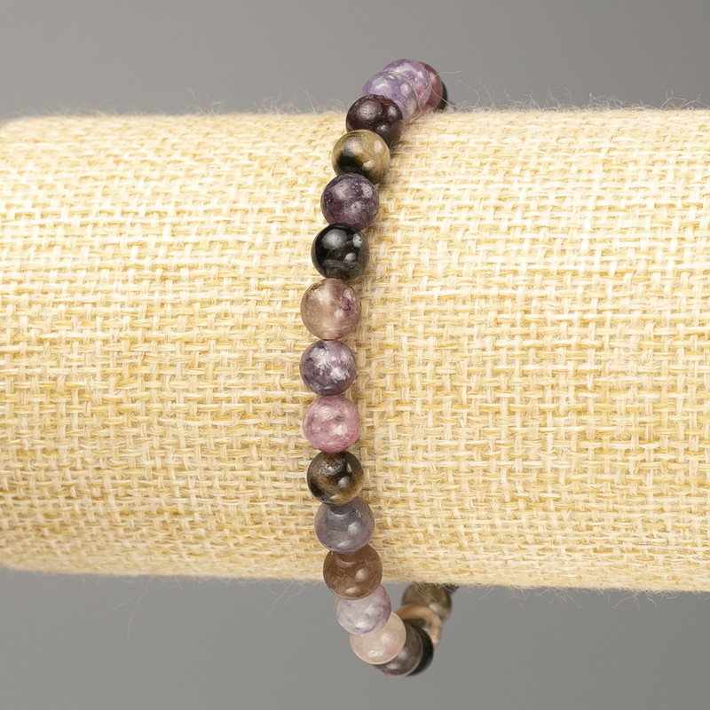 Bransoletka z turmalinu – naturalny kamień, gładkie kulki, średnica 6 mm (+/-), długość 18 cm (elastyczna)