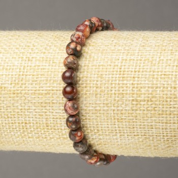 Bransoletka na elastycznej gumce z jaspisem oceanicznym, gładkie kuleczki, średnica 6 mm+