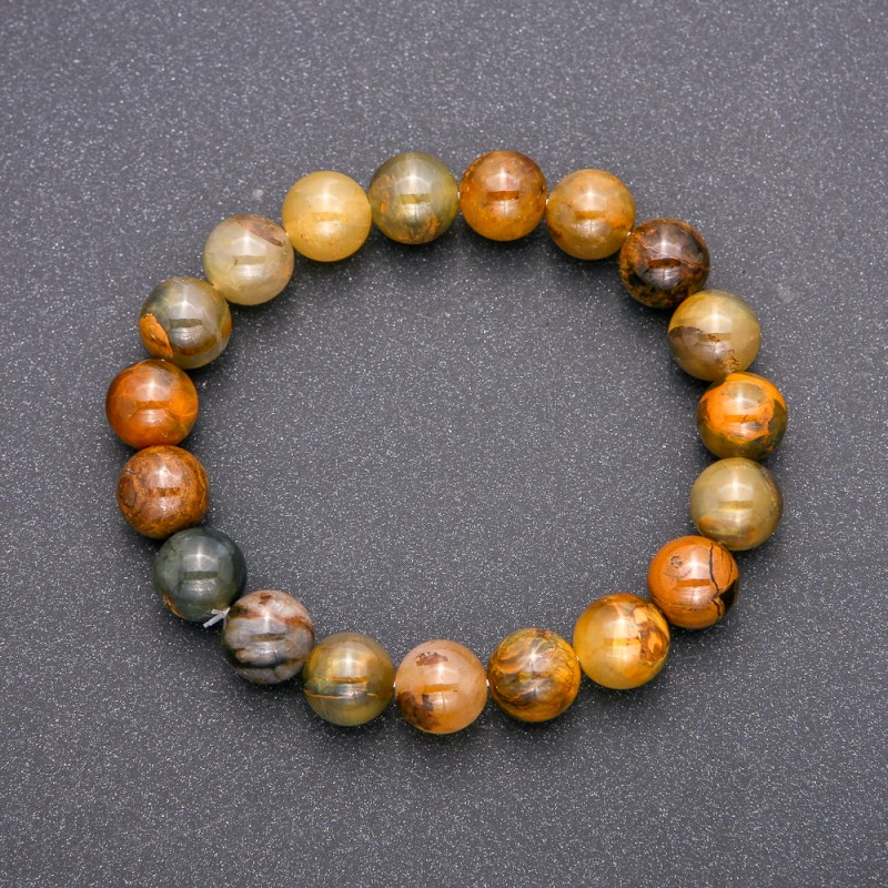 Bransoletka z naturalnego pietersytu na gumce, gładkie kulki, średnica około 10 mm, obwód 18 cm