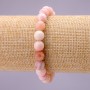Bransoletka z różowego opalu, gładkie kulki o średnicy około 8 mm, na gumce, długość 18 cm