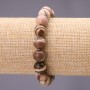 Bransoletka z naturalnego kamienia Jaspis – gładka kulka, średnica około 8 mm, na elastycznej gumce, obwód 18 cm