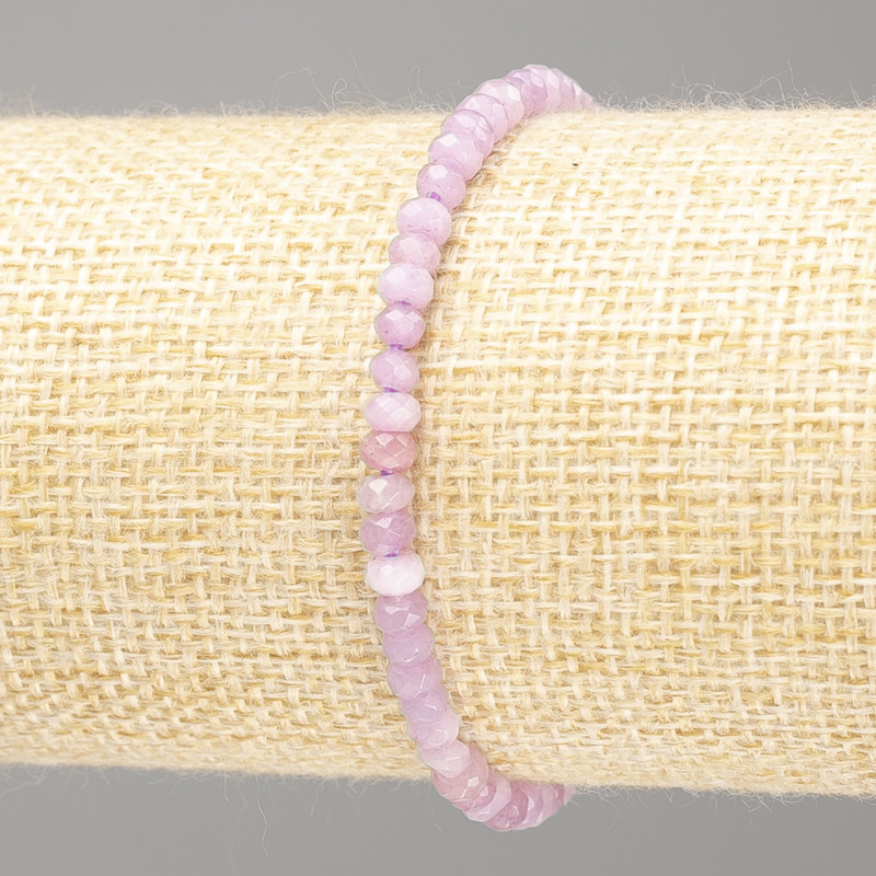 Bransoletka „Ametyst” (sztuczny) fasetowane rondelki, średnica 4×2,5 mm, długość 18 cm (rozciągliwa)