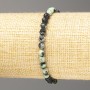 Bransoletka z naturalnego kamienia chryzokola, fasetowana kulka, średnica 5 mm, długość 18 cm (rozciągana)