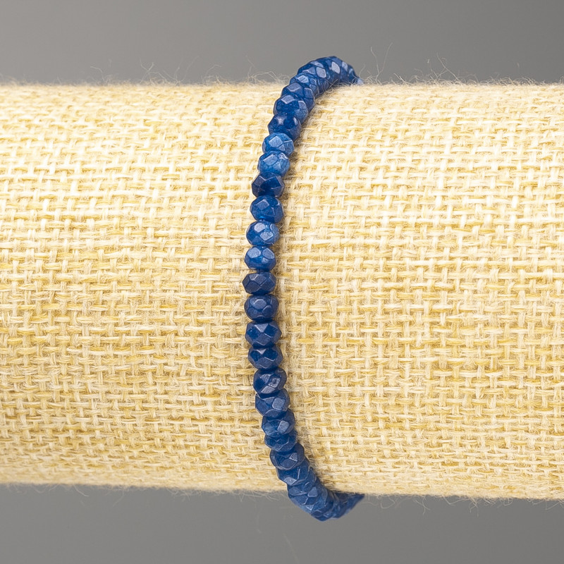 Bransoletka z lazurytu syntetycznego, jasnoniebieskie fasetowane rondelki, średnica 4×3 mm, długość 18 cm (elastyczna)
