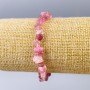 Bransoletka z kwarcu truskawkowego, naturalny kamień – drobiny, średnica 8×3 mm, długość 18 cm (na elastycznej gumce)