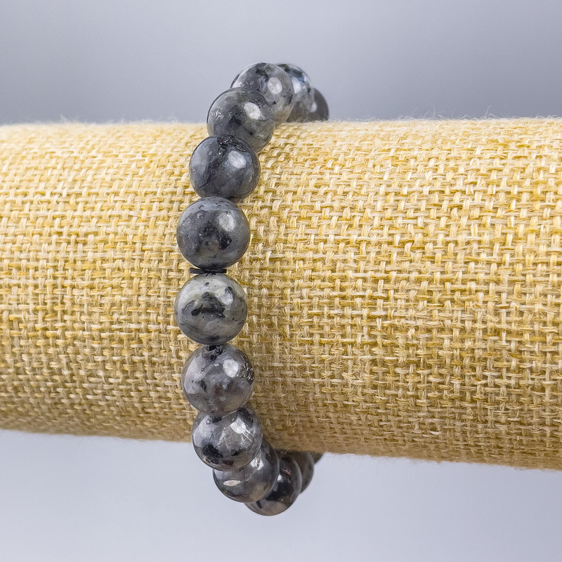 Bransoletka z labradorytem — gładka kulka, średnica 10 mm, długość 18 cm (elastyczna)