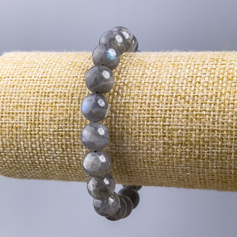 Bransoletka z labradorytu naturalnego 10 mm, długość 18 cm (elastyczna)