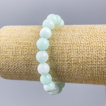 Bransoletka z larimaru, naturalny kamień, gładkie kuleczki na elastycznej nici, średnica 10 mm, długość 18 cm (stretch)
