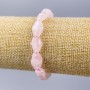 Bransoletka z różowego kwarcu, naturalny kamień, o wielokątnym kształcie, wymiary 15×10 mm, długość 18 cm (rozciągliwa)