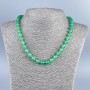 Naszyjnik z naturalnego nefrytu, gładka kulka, średnica 8 mm ±, długość 48 cm ±