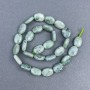 Koraliki z jadeitu birmańskiego, naturalny kamień owalny, średnica 14×10,5 mm, na nitce, długość 39 cm+