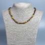 Naszyjnik z tygrysiego oka z naturalnego kamienia, fasetowana moneta, średnica ok. 6 x 5 mm, długość 48 cm