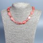 Naszyjnik z chalcedonu, naturalne kamienie w kształcie owalnym, średnica 18×12 mm ±, rondelki 8×5 mm ±, długość 46 cm ±