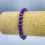 Bransoletka z ametystu, naturalny kamień fasetowany w sześcianie, średnica 7×7 mm ±, długość 18 cm (rozciągliwa)