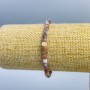 Bransoletka z agatu Botswany – naturalny kamień, fasetowane kostki o wymiarach 4×4 mm, długość 18 cm (rozciągliwa)