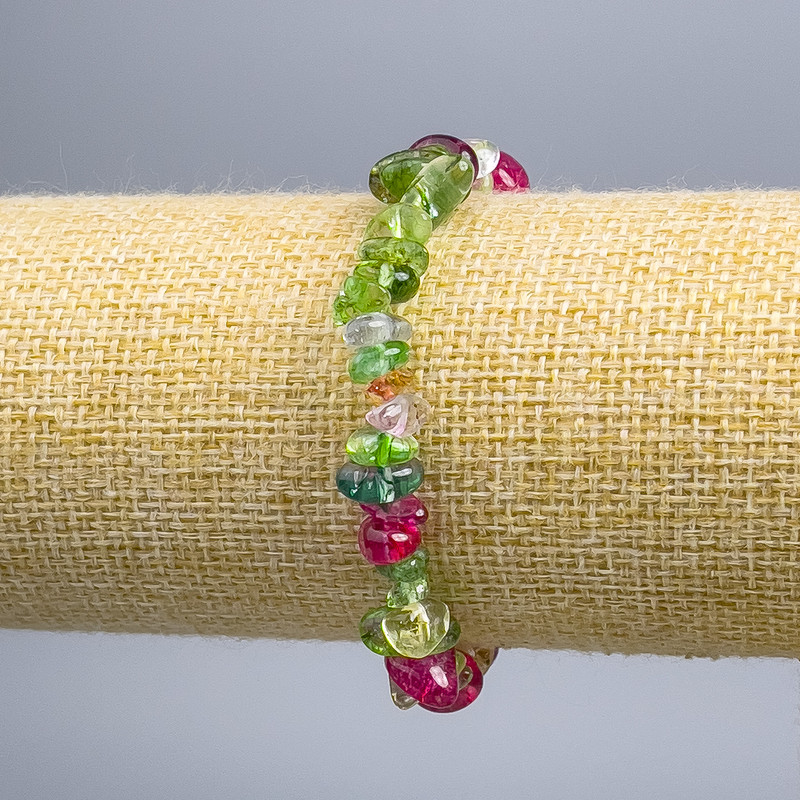 Bransoletka z mieszanką drobinek, średnica 7×3 mm, długość 18 cm (elastyczna baza)