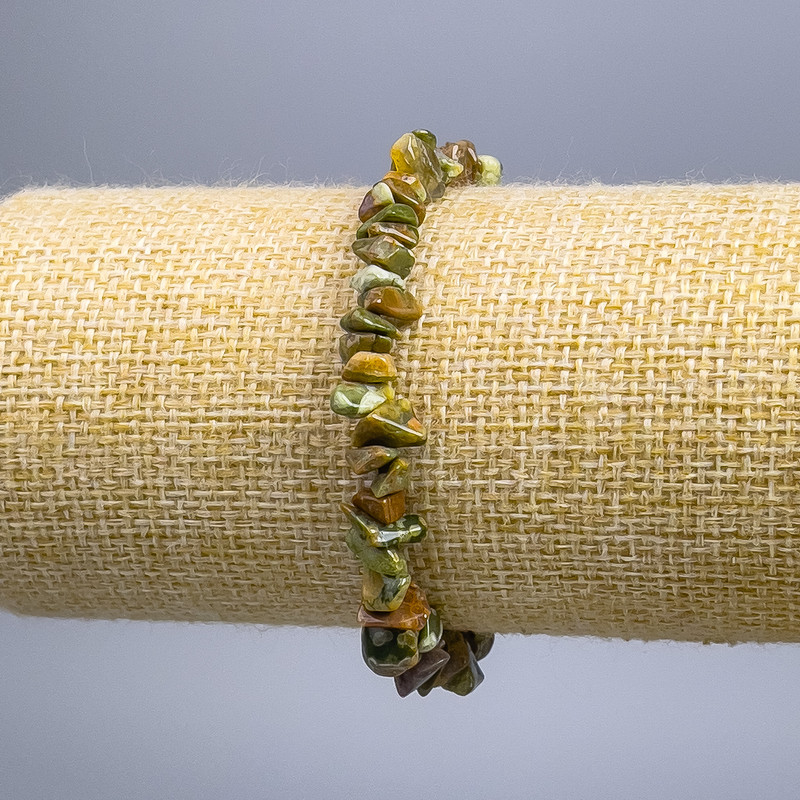 Bransoletka z jaspisu wielobarwnego – drobiny, średnica 8×3 mm, długość 18 cm (elastyczna)