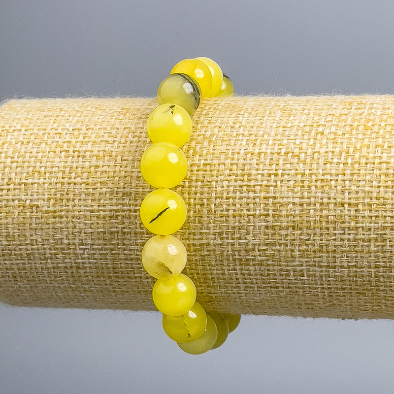 Bransoletka z kwarcu rutylowego włosistego, gładka kula o średnicy 10 mm, długość 18 cm (rozciągliwa)