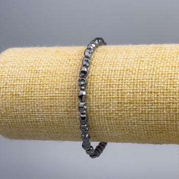 Bransoletka z hematitu „Czaszka”, średnica 5×6×5 mm, długość 18 cm (rozciągana)