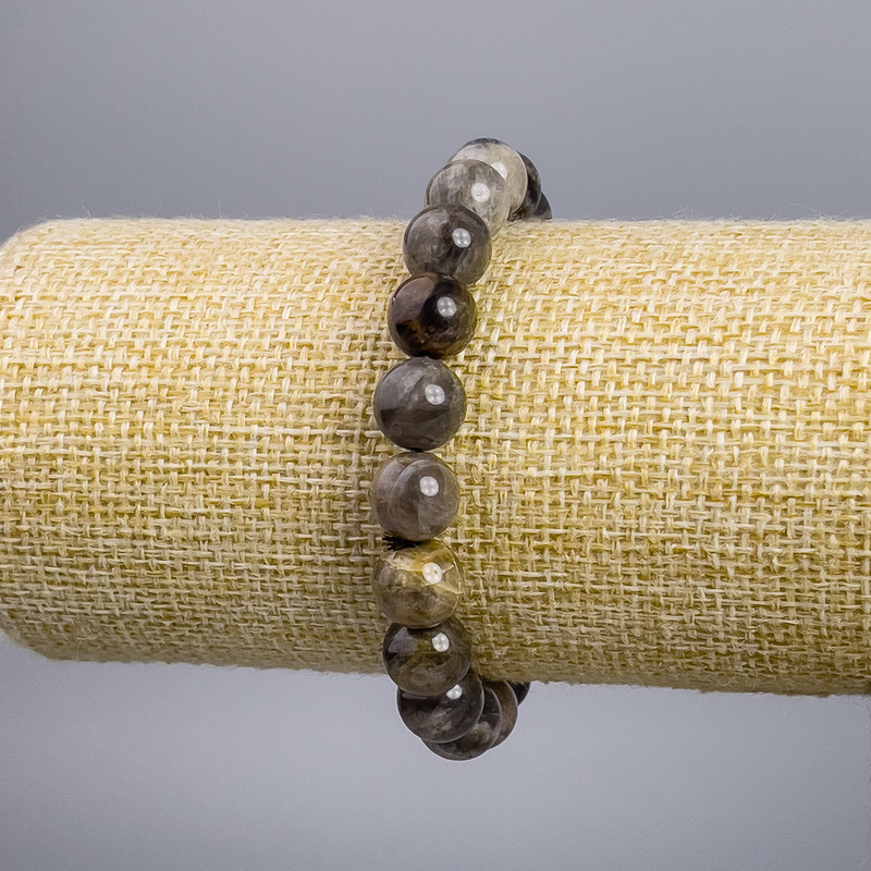 Bransoletka z kamienia słonecznego, gładkie kule, średnica około 10 mm, długość 18 cm, elastyczna