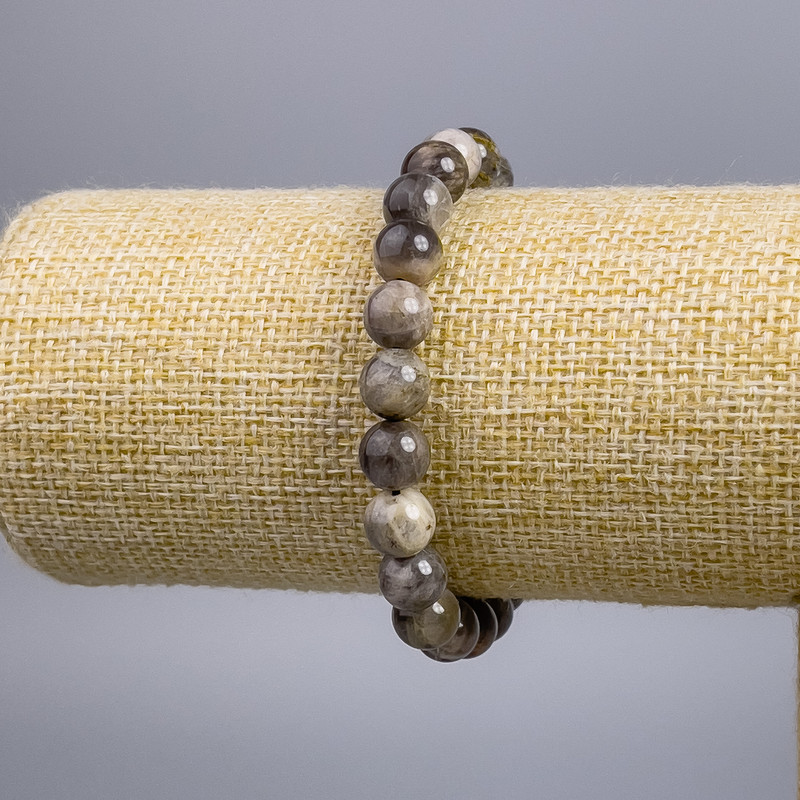 Bransoletka z naturalnego kamienia słonecznego, gładkie kule o średnicy około 8 mm, długość 18 cm, elastyczna