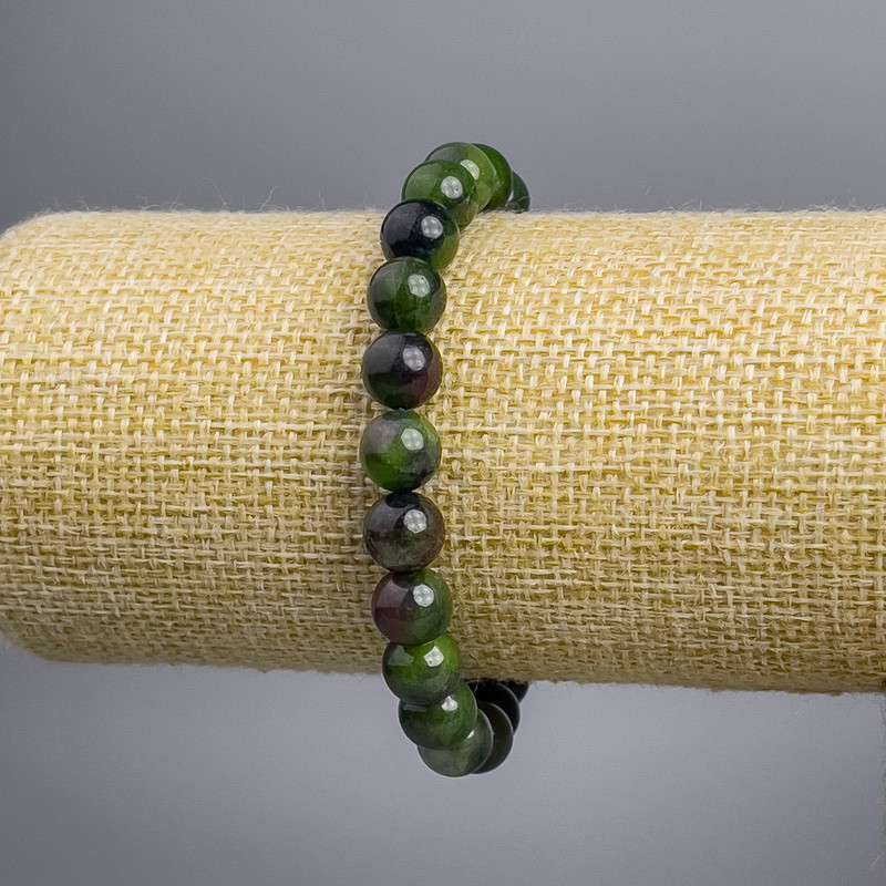 Bransoletka z zozytu (sztuczny) – gładkie kuleczki, średnica ok. 8 mm, długość 18 cm, elastyczna