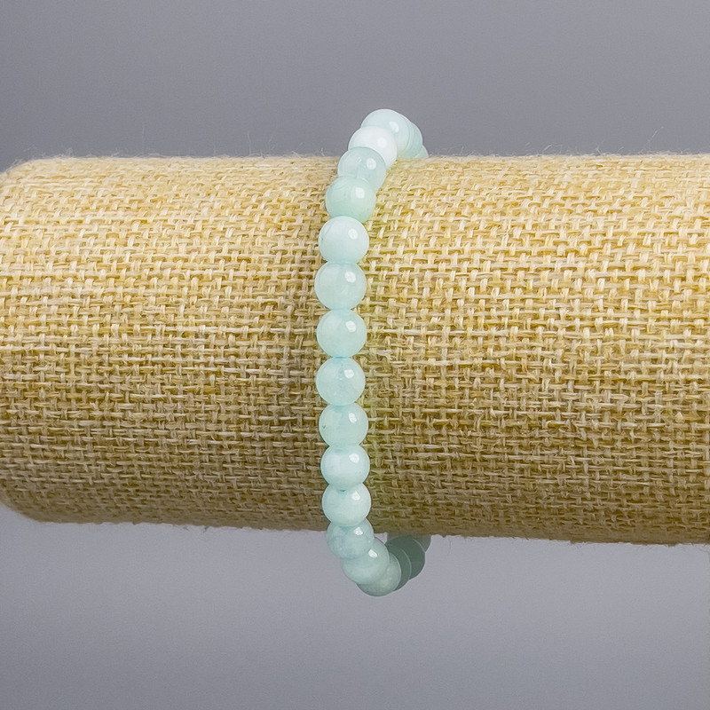 Bransoletka z larimaru - gładkie kulki, średnica 6 mm, długość 18 cm, elastyczna
