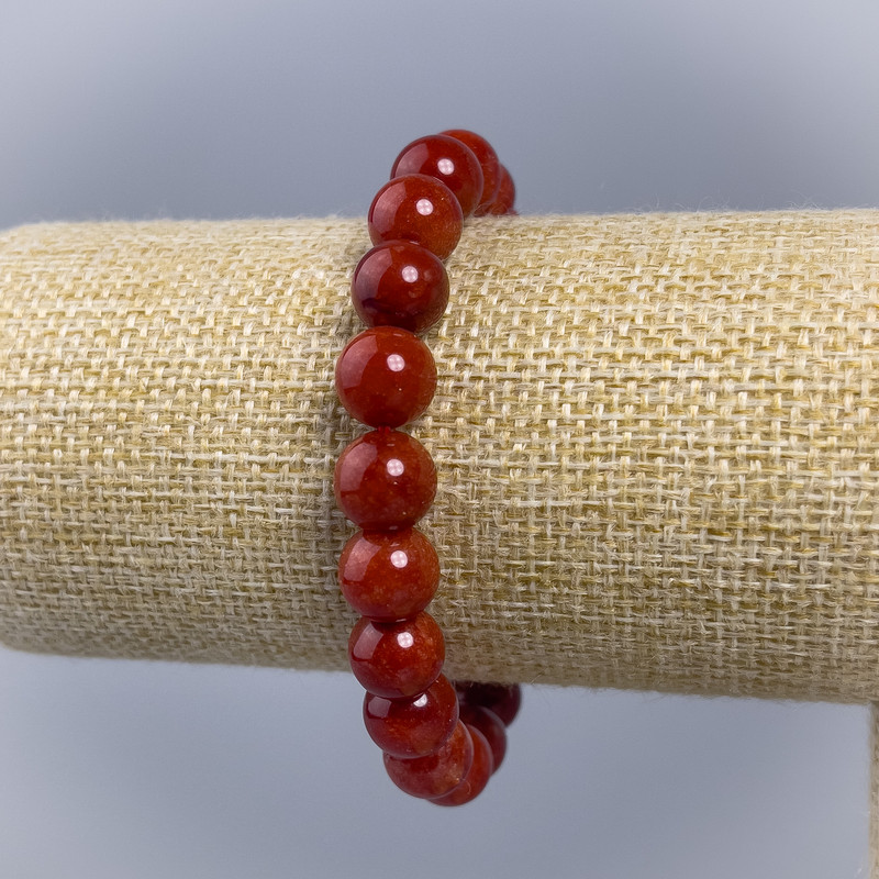 Bransoletka Rudy Koral (sztuczny) gładka kulka, średnica 10 mm +-, długość 18 cm+