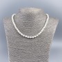 Naszyjnik z naturalnego białego masy perłowej w kształcie rondla, średnica 6x6 mm, długość 48 cm