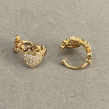 Kaf Xuping Pozłacanie 18K białe kryształy Miłość 10×8 mm
