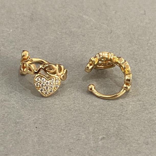 Kaf Xuping Pozłacanie 18K białe kryształy Miłość 10×8 mm