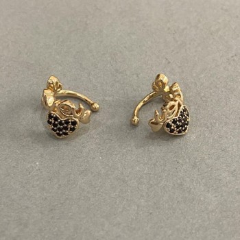 Kaf Xuping Pozłacane 18K czarne kryształy Love 10×8 mm +