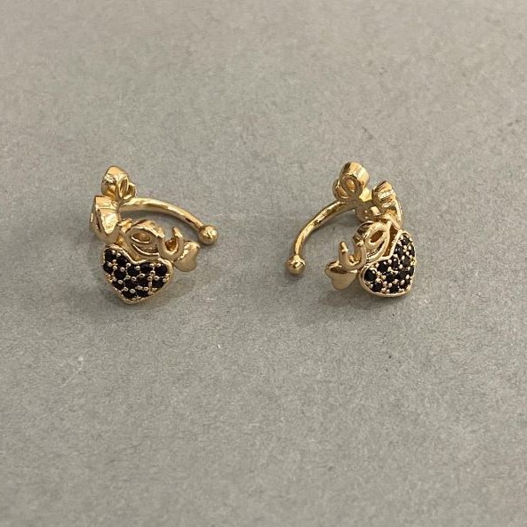 Kaf Xuping Pozłacane 18K czarne kryształy Love 10×8 mm +