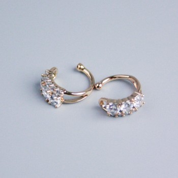 Kaf Xuping Pozłacanie 18K z białymi cyrkoniami 12×4 mm +