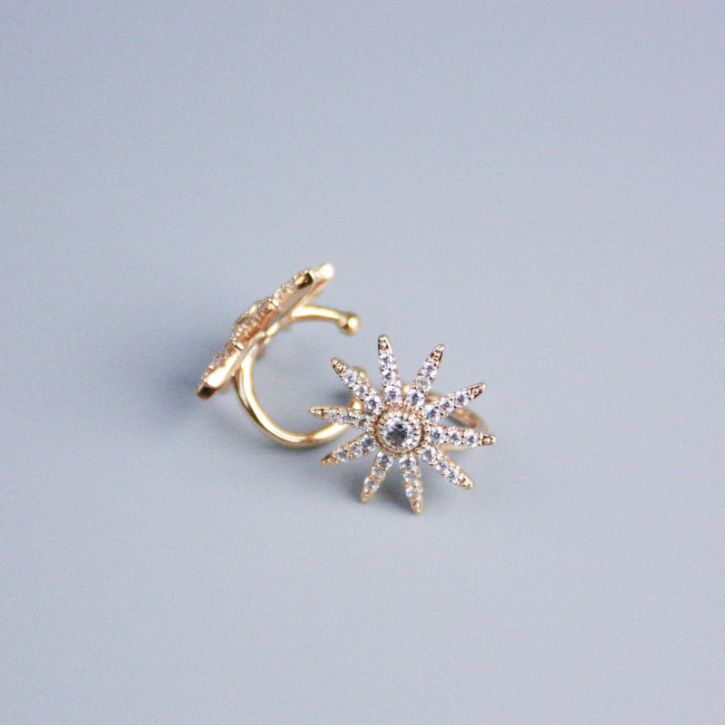 Kaf Xuping pozłacanie 18K białe kryształy Gwiazdka 13x11 mm +