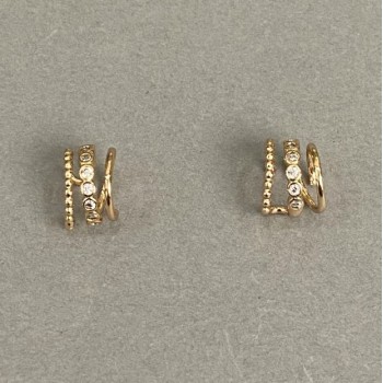 Kaf potrójny Xuping Pozłacanie 18K białe kryształy 10×8 mm +