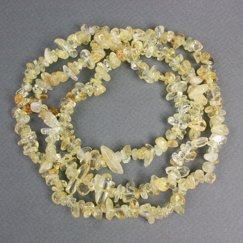Koraliki na żyłce – cytrynowe drobiny, średnica 8×5 mm, długość 80 cm