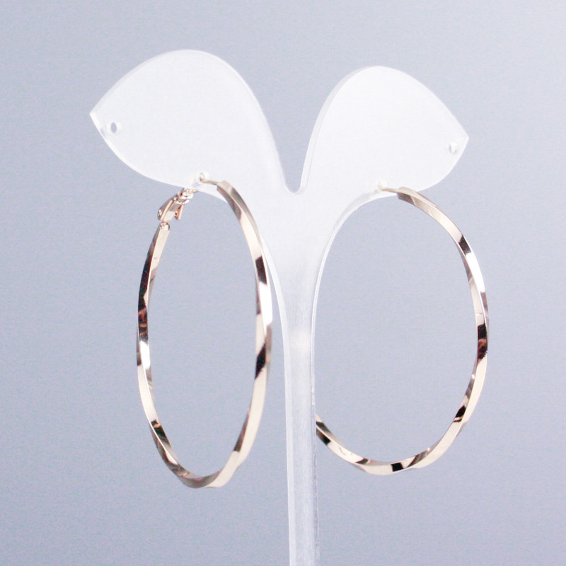 Kolczyki Xuping – okrągłe, pozłacanie 18K, średnica 50 mm, grubość 3 mm