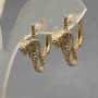 Kolczyki Xuping Pozłacanie 18K z białymi kryształami 'Kobra', średnica 20×8 mm+