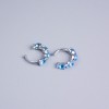 Kaf Xuping z powłoką rhodiową i błękitnymi cyrkoniami 13×3 mm +