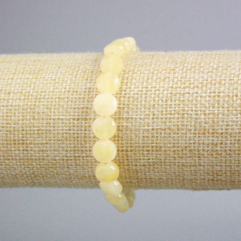Bransoletka z cytryną w formie fasetowanych monetek, średnica 8,5 mm, długość 18 cm (na elastycznej bazie)