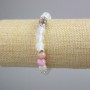 Bransoletka z opalit (kamień księżycowy), różnobarwny jadeit, gładkie kuleczki, średnica 8 mm ±, z cyrkoniami, długość 18 cm ± (elastyczna)