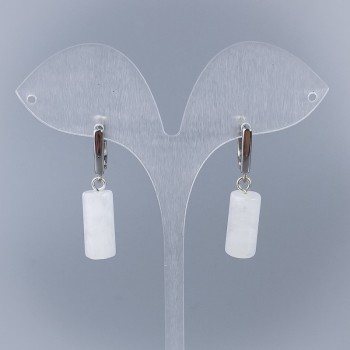 Kolczyki z górskiego kryształu - cylindryczne, średnica 17×8 mm, zapięcie angielskie, długość 35 mm